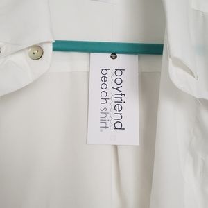 RipSkirt Hawaii Boyfriend Shirt Beach Coverup, white, L/XL